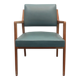 1950s armchair in cherrywood, leatherette kaki
