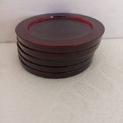 Dessous de bouteille, verre en verre bordeaux