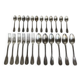 Boulenger 24-piece silver-plated metal cutlery set, forks and spoons