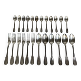 Boulenger 24-piece silver-plated metal cutlery set, forks and spoons