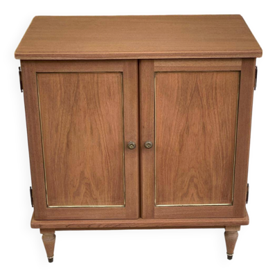 Buffet meuble vinyle vintage Louis XVI décapé en acajou massif 1960