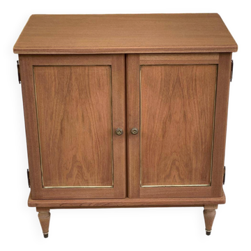 Vintage Louis XVI stripped mahogany vinyl sideboard 1960