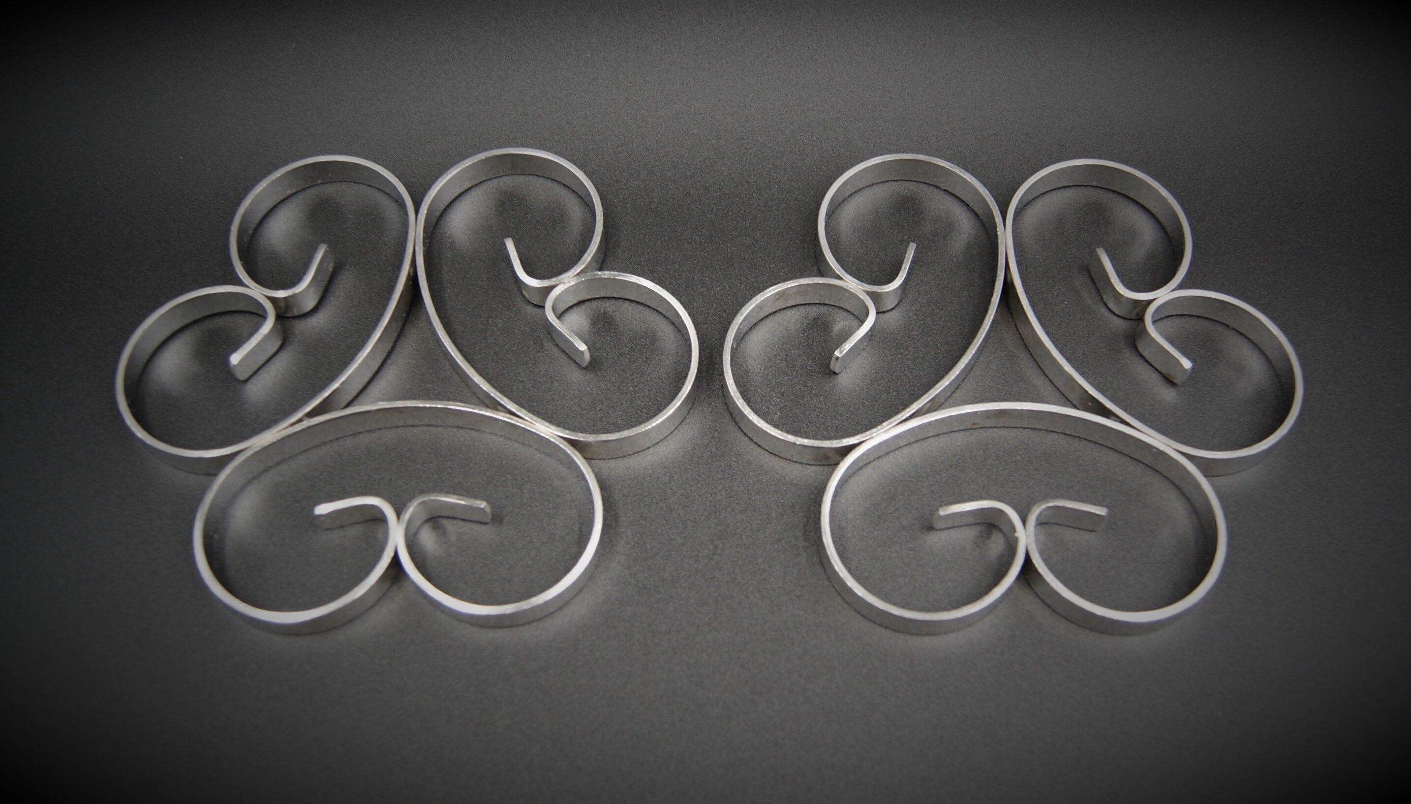 Pair Flat bottom BB vintage stainless steel