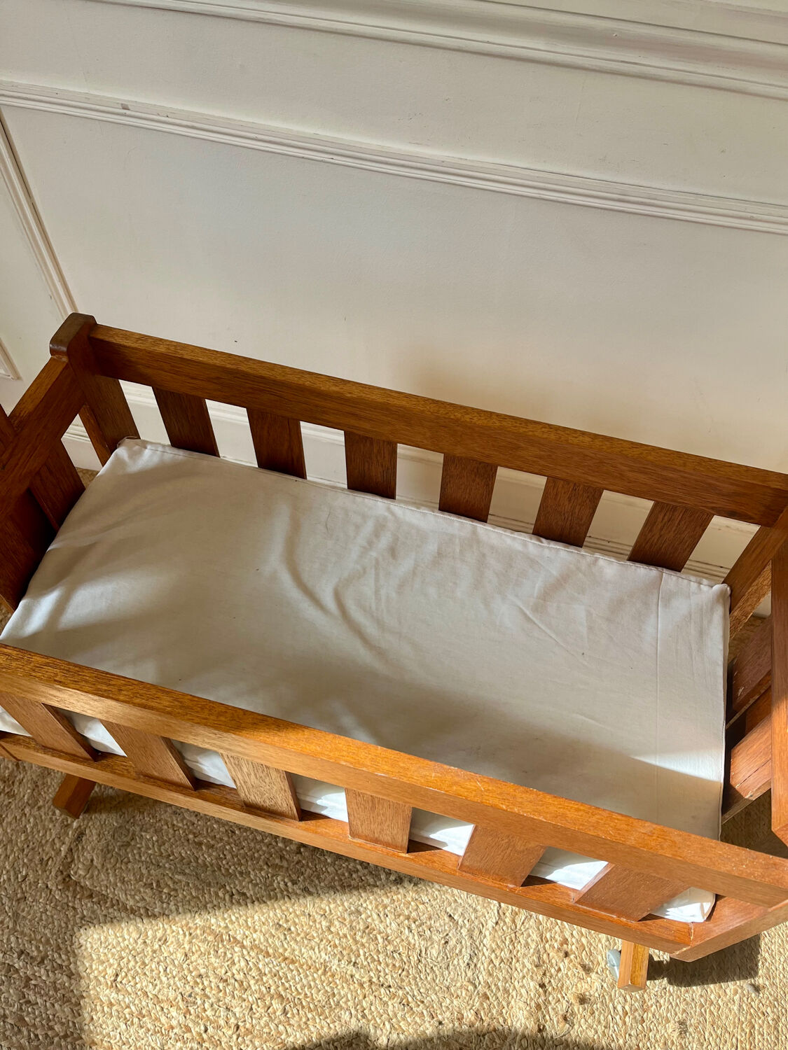 Vintage Scandinavian wooden cradle