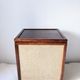 Burlap chest and varnished wood