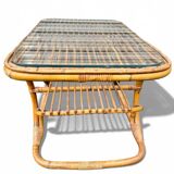 Vintage rattan coffee table – 1950s design
