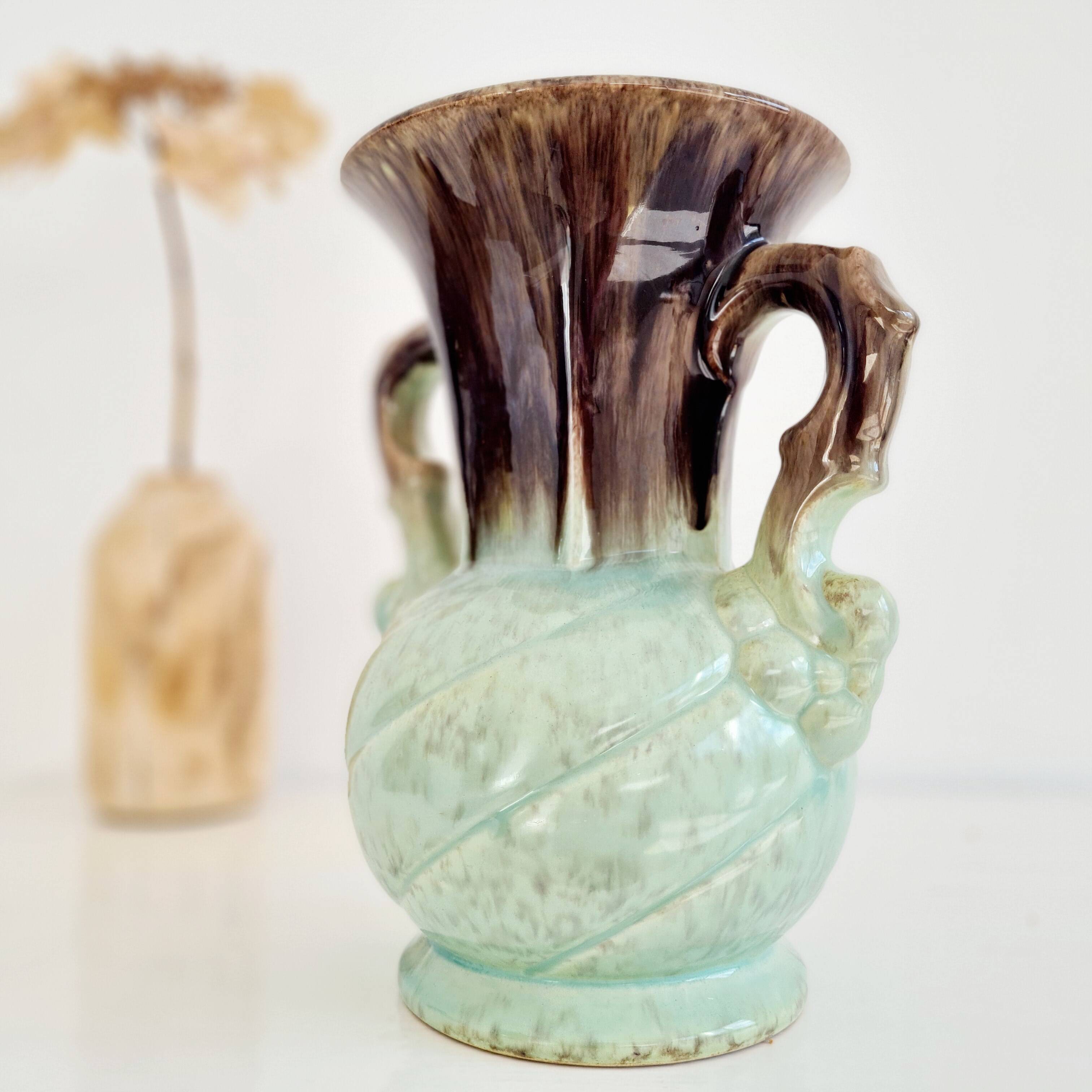 Antique blue vase - numbered