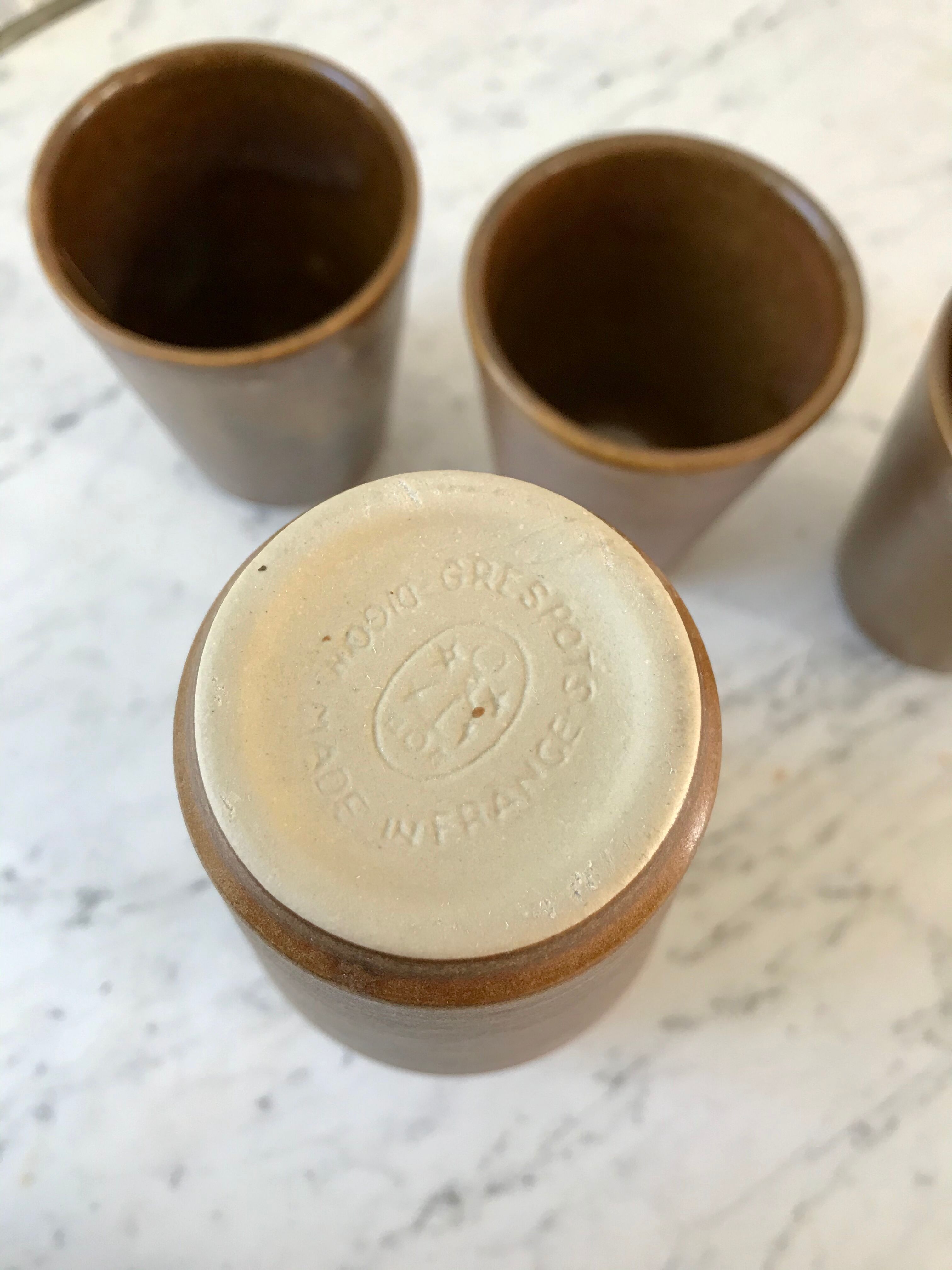 Lot de 7 verres en grès Digoin
