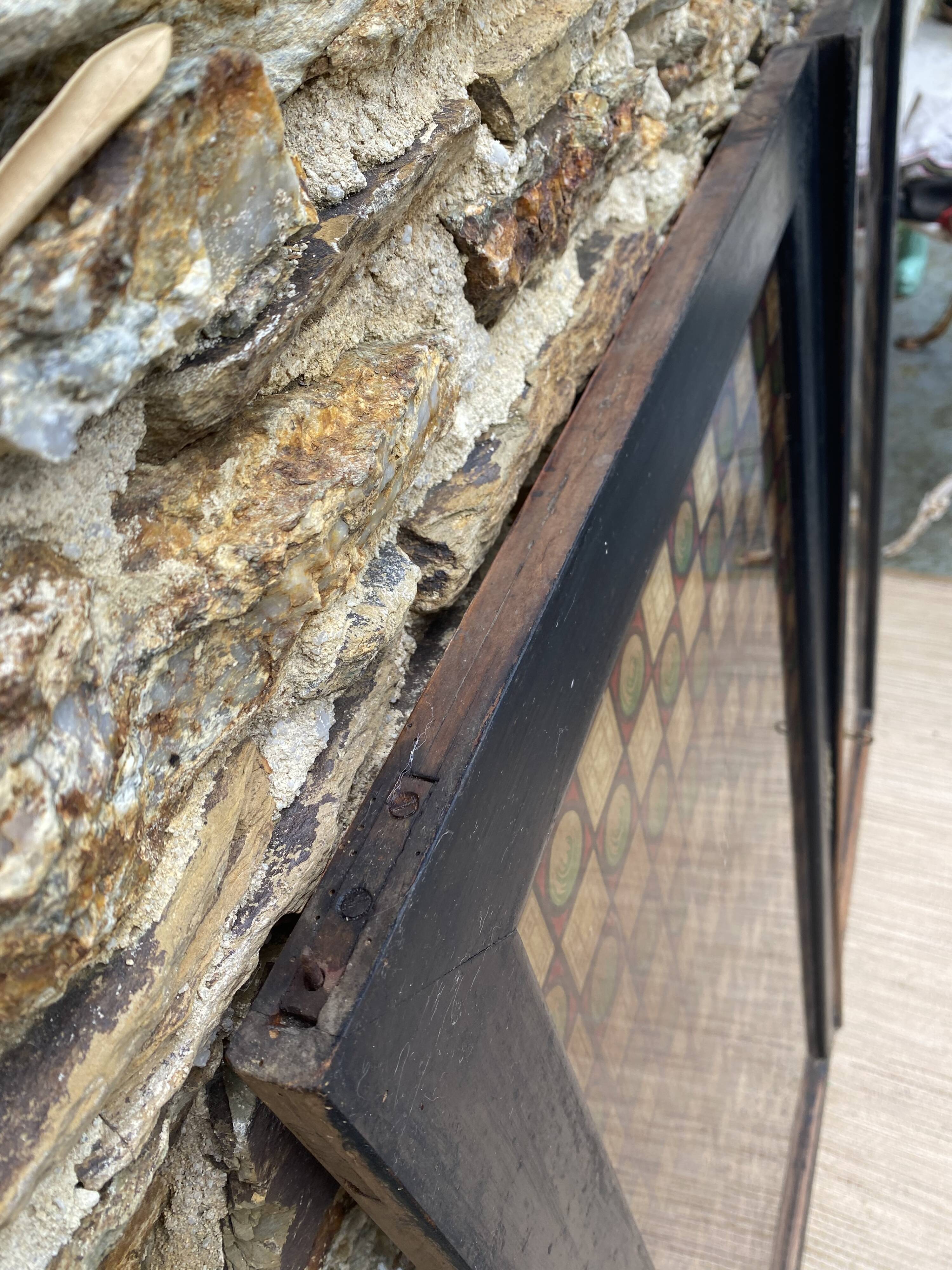 Double wood and glass closet doors