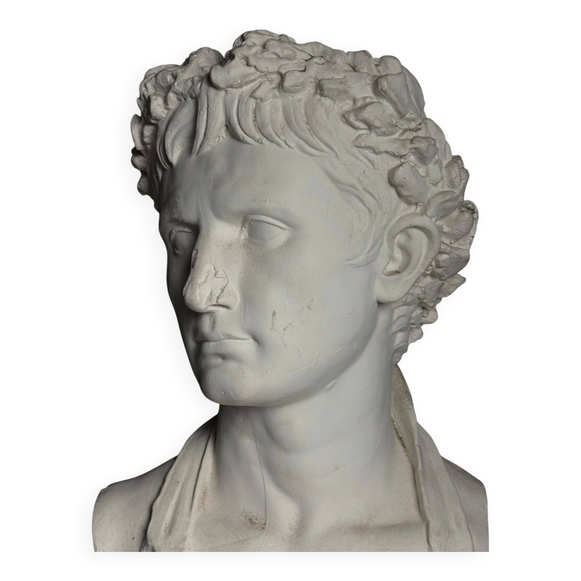 Buste en plâtre de l'empereur Auguste