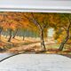 oil painting on canvas autumnal landscape signed "Senneret" vintage