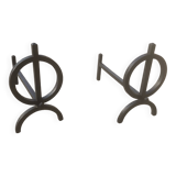 Pair of modernist andirons