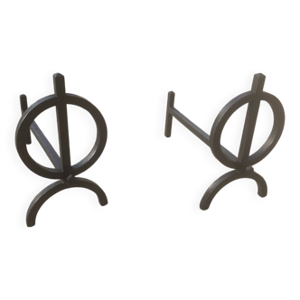 Pair of modernist andirons