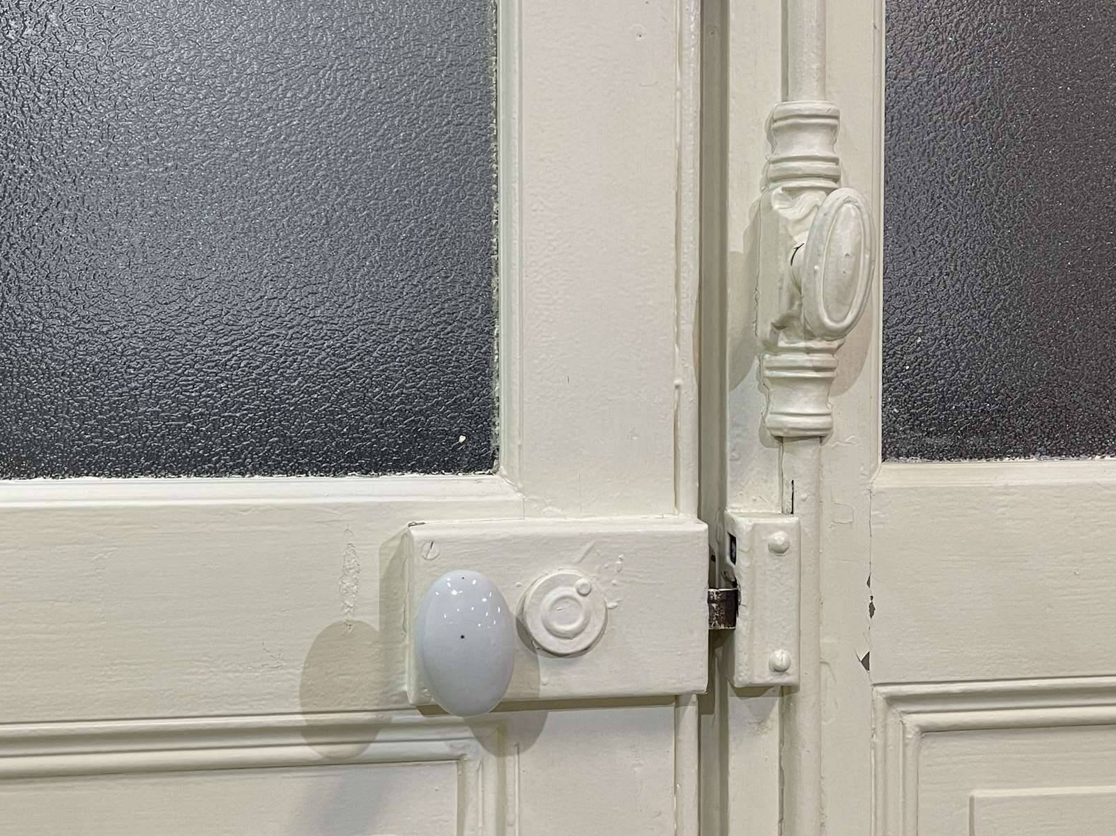 Double glazed interior door in fir from the early 20th century
