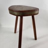 Brutalist wooden stool