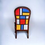 Voltaire armchair upholstered Mondrian style