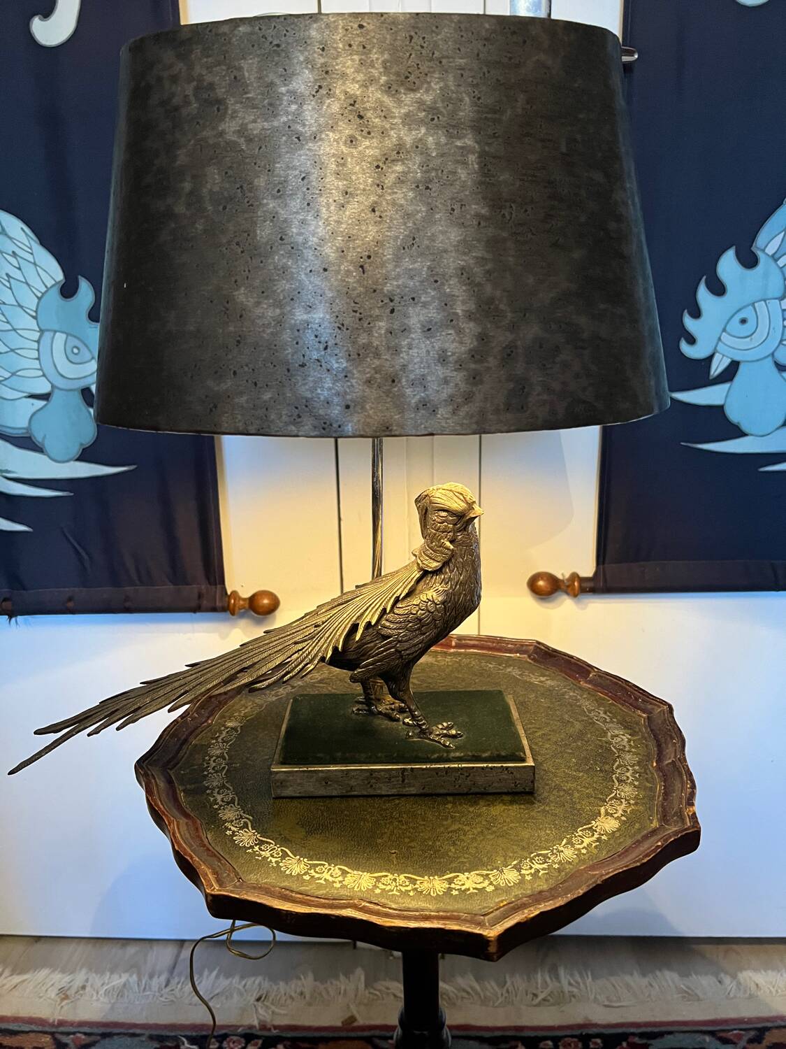 Vintage pheasant lamp signed G.W. (Gilles Wavrant) – Hollywood R design