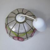 suspension luminaire in mother-of-pearl decoration flower