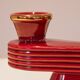 Red ceramic candlestick - Art Deco