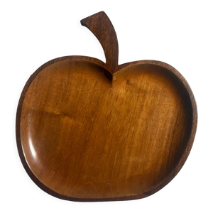 Plateau en forme de pomme en teck