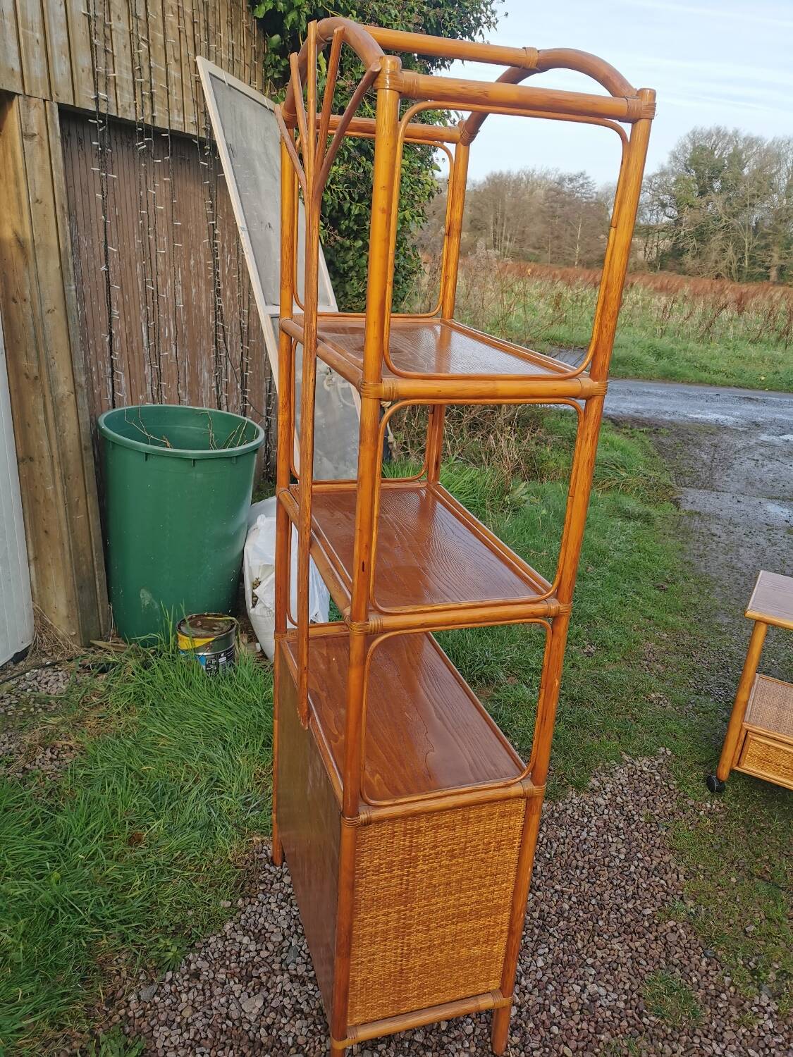 Rattan shelf