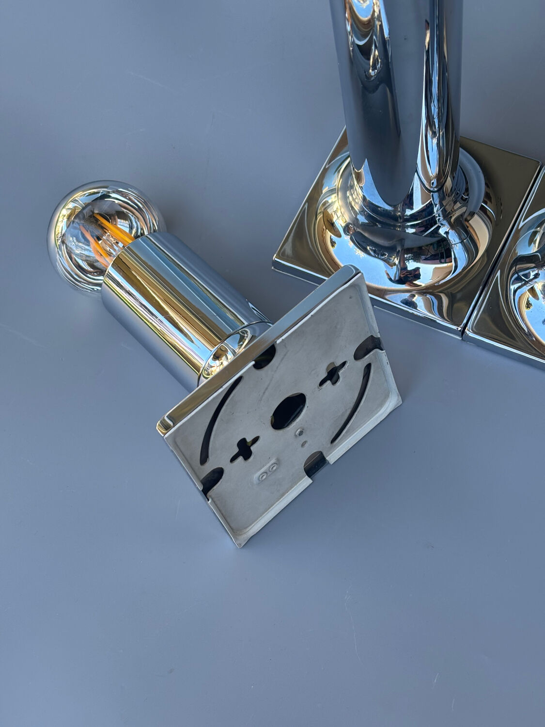 Space Age ceiling lights in chrome by Rolf Krüger for Staff Leuchten, A