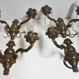 4 appliques en bronze des années 50