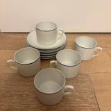 Set of Portuguese porcelain cups and saucers