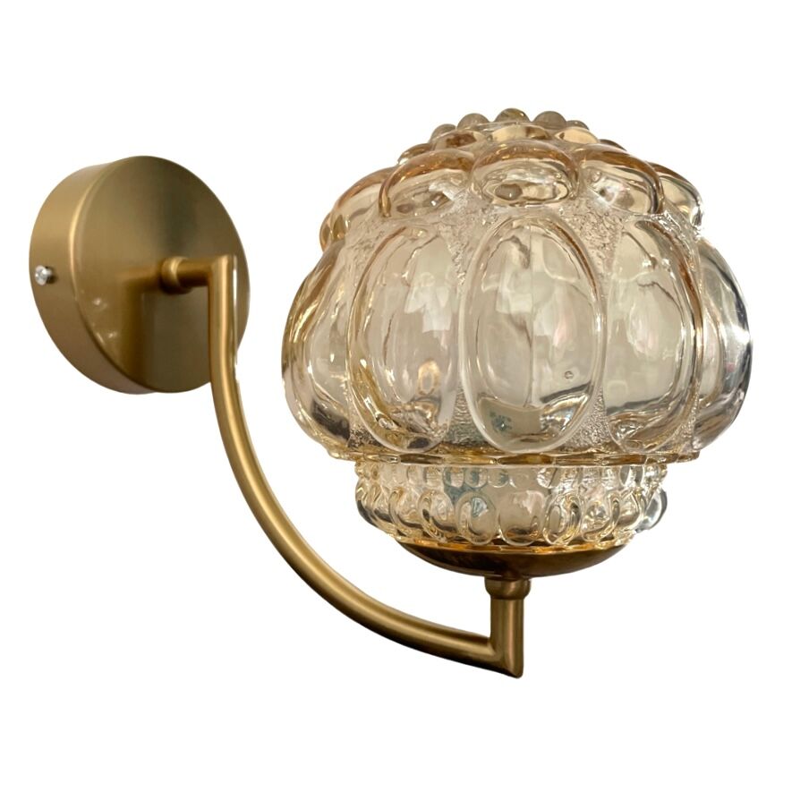 Vintage chiseled glass wall lamp