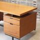 Mahogany veneer desk by Pierre Guariche for Minvielle, 1950s