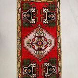 Small Vintage Turkish Rug 103x52 cm, Short Runner, Tribal, Shabby, Mini Carpet