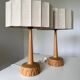 Oak table lamps by AB Stilarmatur Tranås, Sweden, 1960s, set of 2