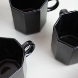 7 black cups Octime Arcoroc Esso collection