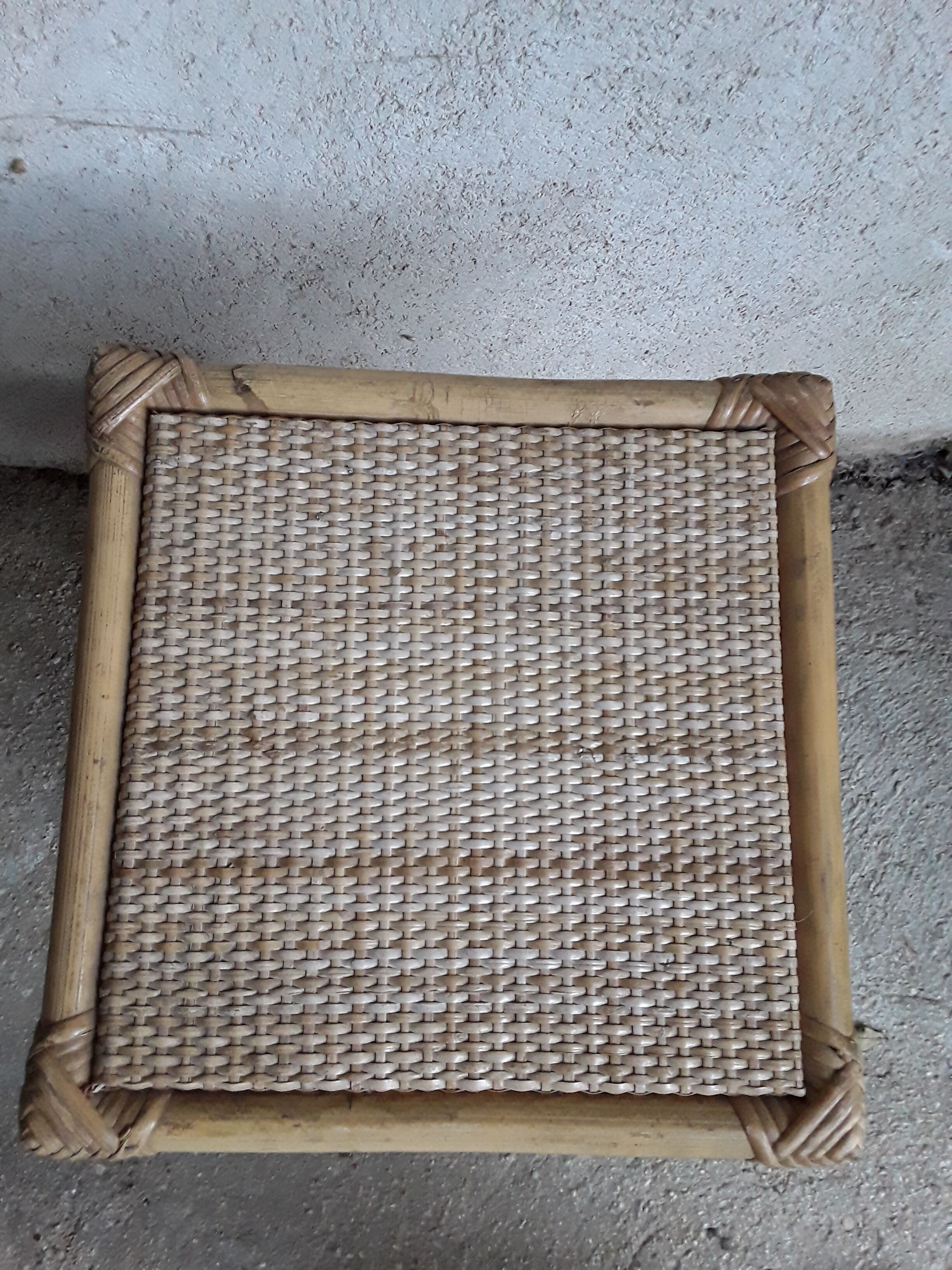 Rattan and bamboo shelf