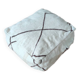 Moroccan Berber pouf White and black