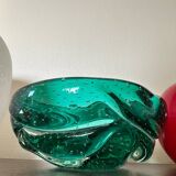Cendrier / vide poche  murano bullé dans un vert Menthe