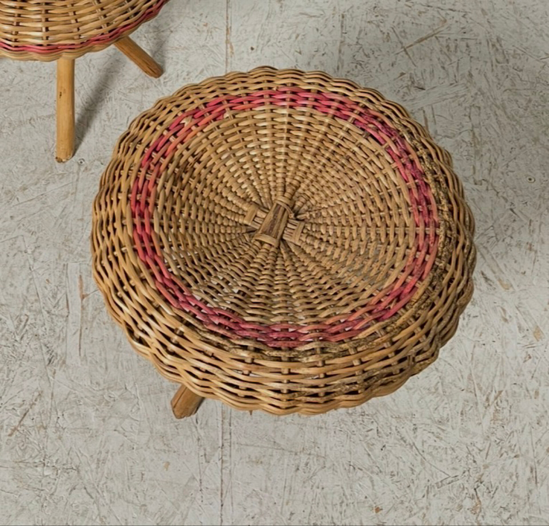 Rattan stool 1960