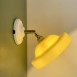 Vintage yellow opaline lampshade wall lamp