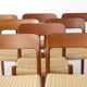 Large Set of 8 Niels Otto Møller Teak Dining Chairs – Model 75 (1950s)