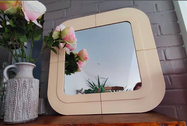 Vintage Italian wall mirror by Anna Castelli Ferrieri for Kartell.