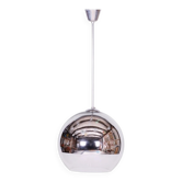 Mid-Century Chandelier in Chromed Steel and Opaline Glass, Germany, 1970s