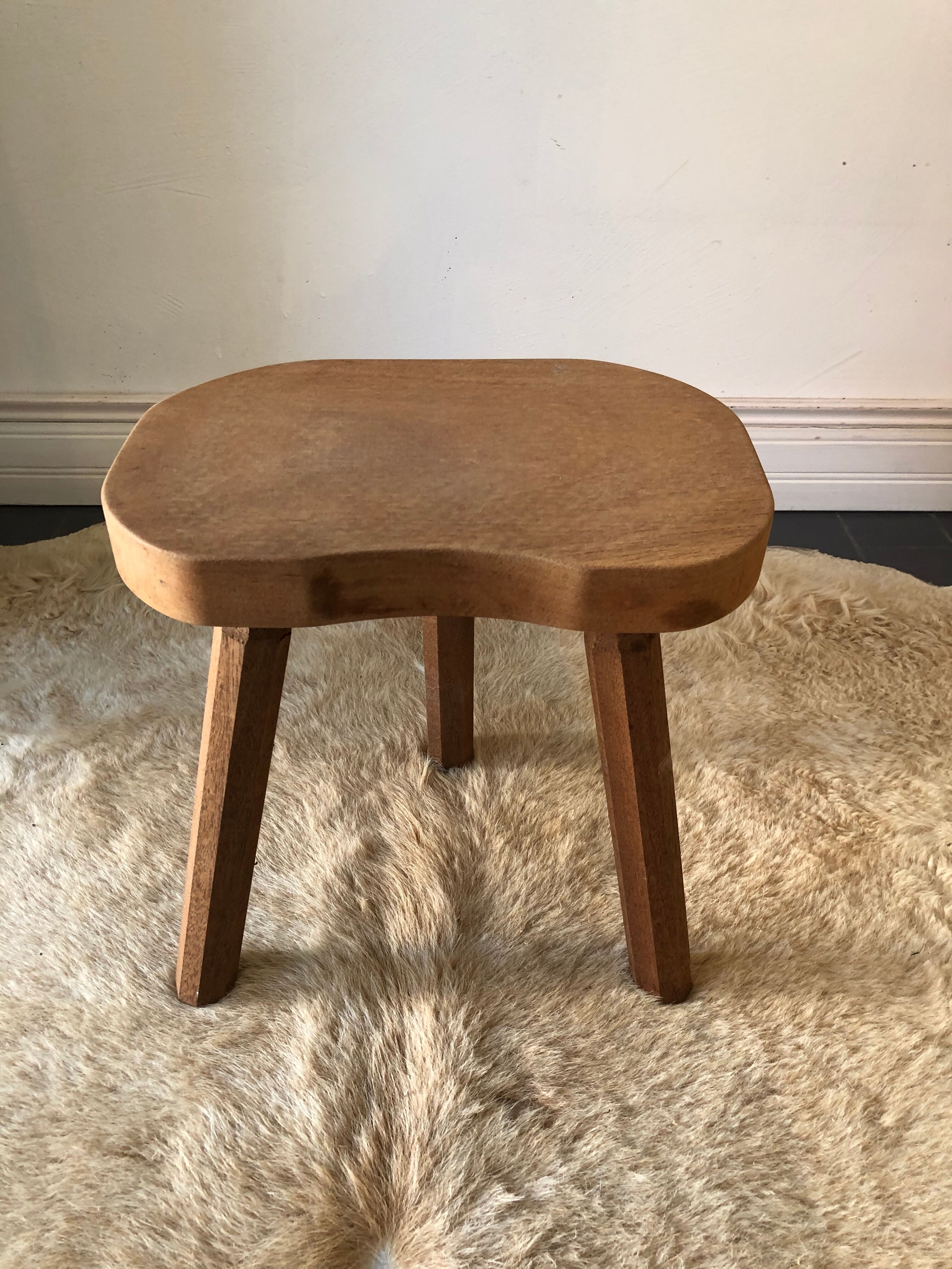 Vintage wooden tripod stool