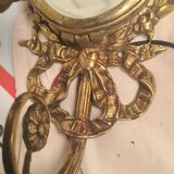 2 bronze wall lights and pretty mirror,,, napoleon 3 26x15