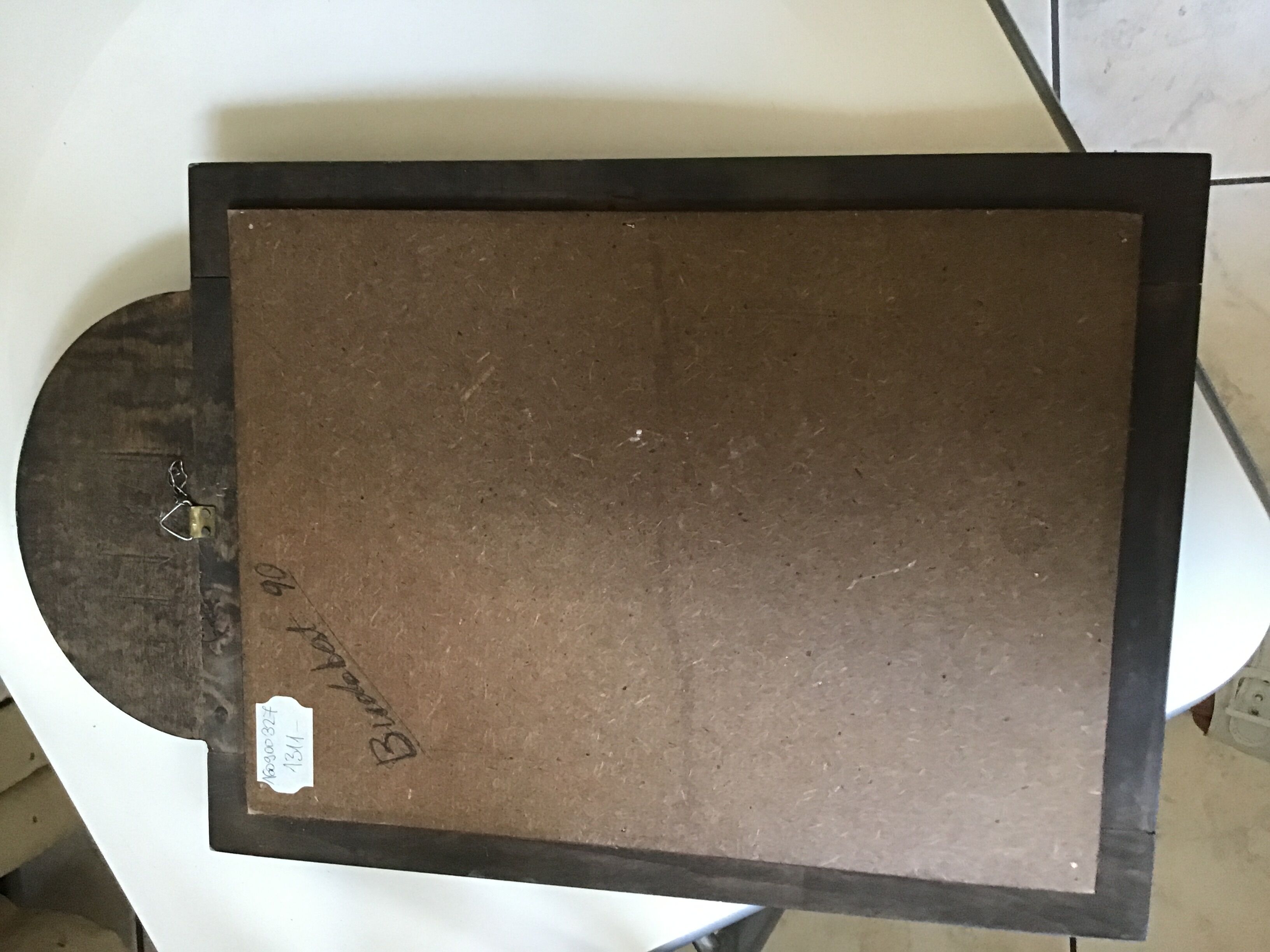 Painted wood mirror 22x35cm