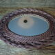 Vintage oval wicker mirror