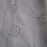 Old infant pillowcase embroidered/monogrammed cotton :49x33cm