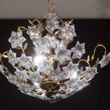 Fantastic Rare Murano Chandelier Full of Black Flowers, 1970s