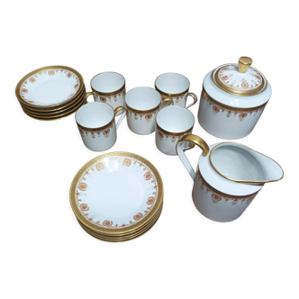 Antique partial coffee service Porcelaine Castagner & Cie Limoges