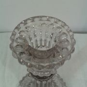 Bougeoir ancien en verre pressé-moulé fin  XIXe