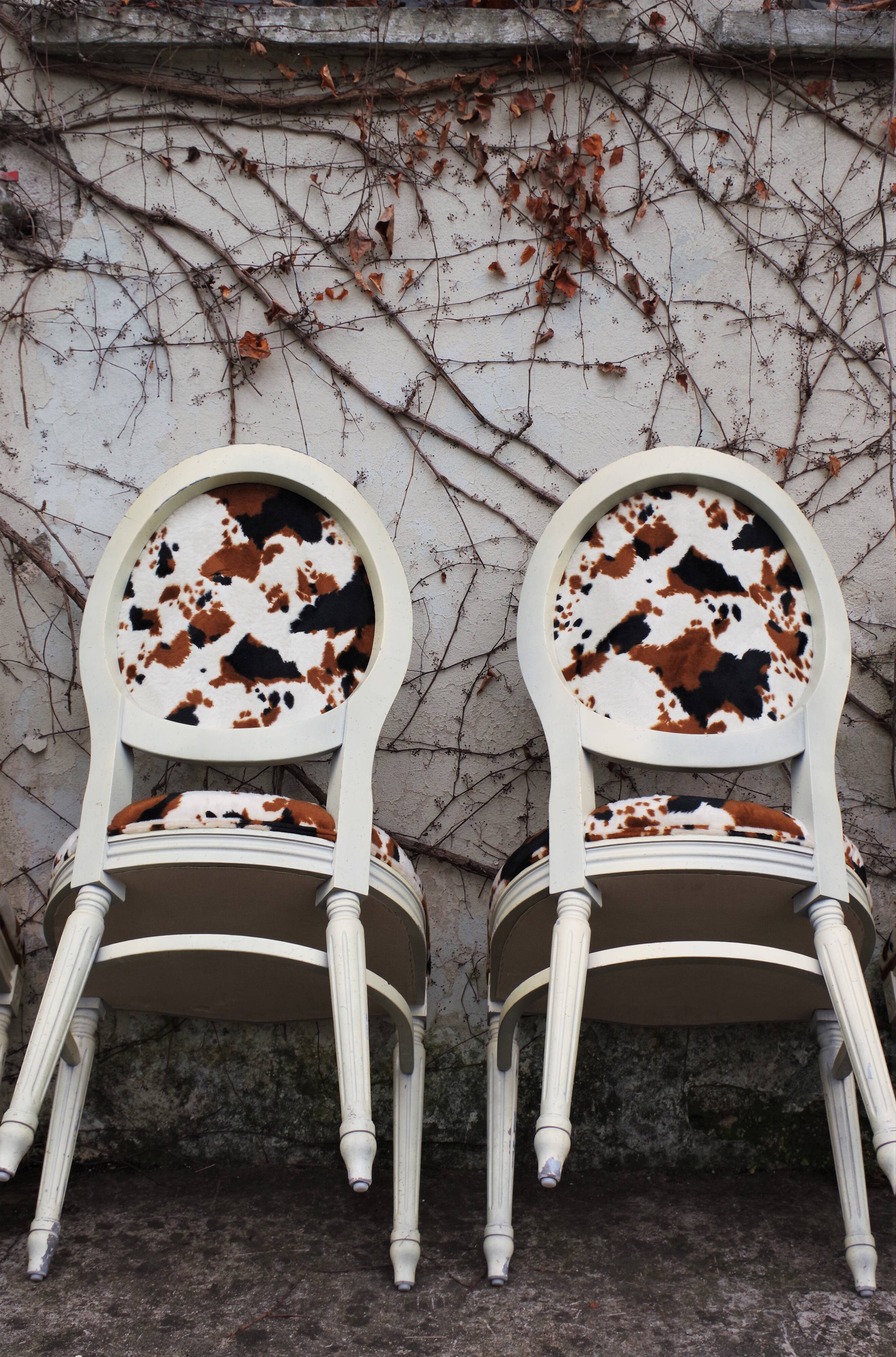 Baroque Style Wooden Dining Chairs, 1980